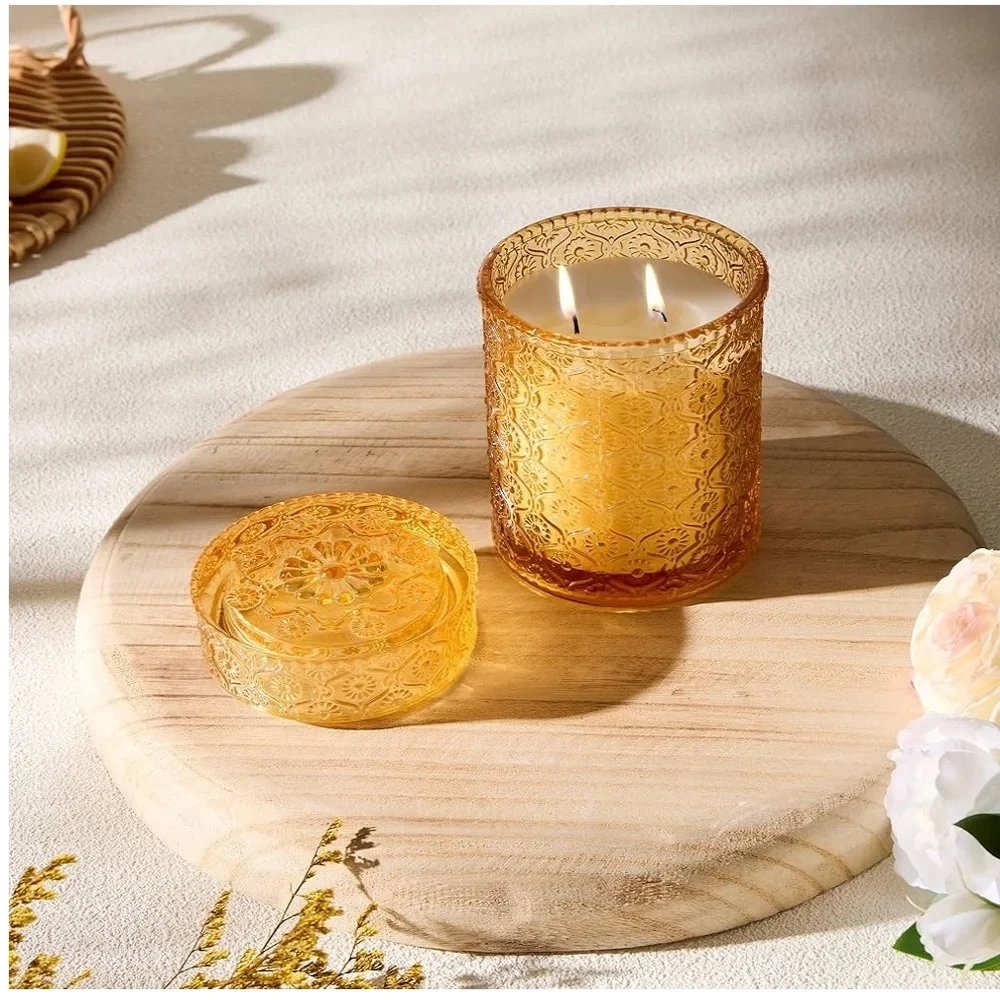 Vintage Style Amber Glass Jar Creamy Cookie Scented Soy Candle 15.87 Oz/ 50 hr - Picture 3 of 4